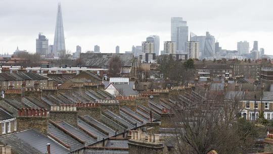 View across London of houses and buildings