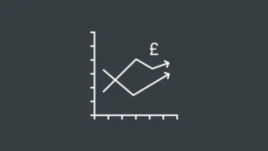 Graph icon on grey background