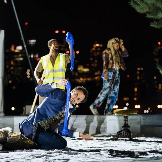 Alex Mugnaioni, Ryan Gerald and Tamaira Hesson in The Gretchen Question (3). Photo by Helen Murray