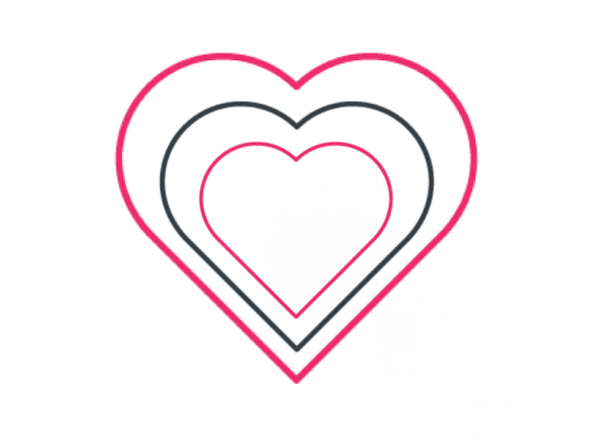 Pink and black heart icon