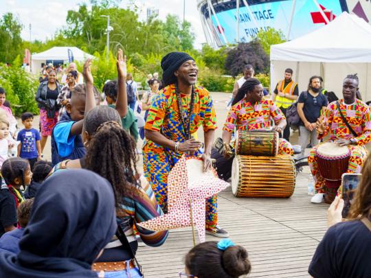 African performers at Great Get Together on the Queen Elizabeth Olympic Park 