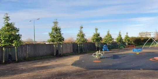 Barnet environment of an outdoor playground