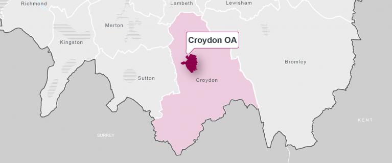 Croydon on a map