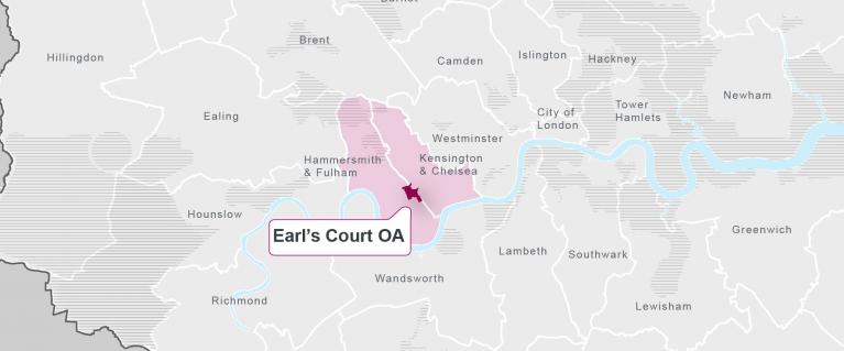 Earls Court on a map