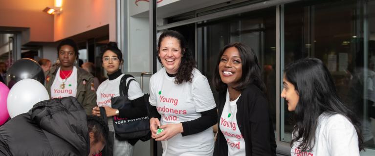 Young Londoners Fund volunteers registering people at Youth Led Documentary screening