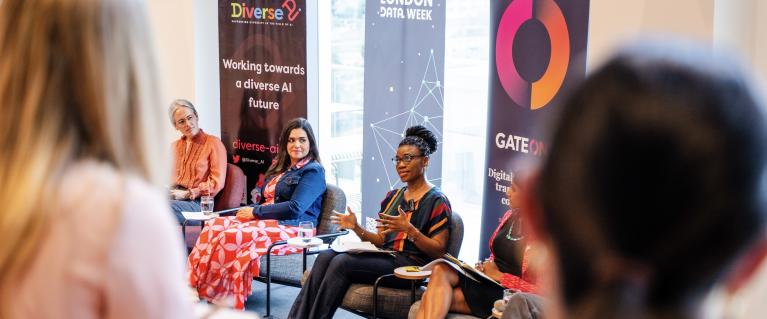Diverse AI panel discussion event for London Data Week