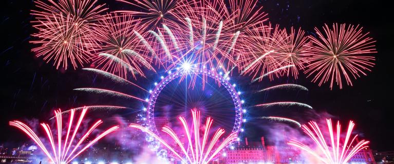 New Year's Eve fireworks in London