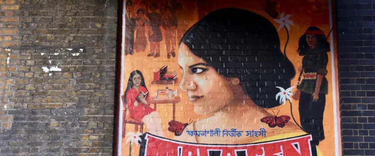 Artist Jasmin Kaur Sehra artwork of Mala Sen on Brick Lane
