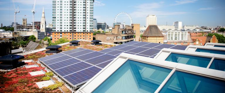 Solar panels on rooftop