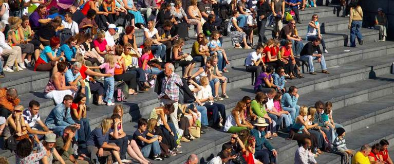 People sitting the The Scoop