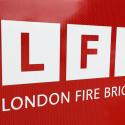 London Fire Brigade logo on a fire engine