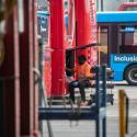 Bus engineer works on the fleet.