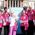 Barbara Windsor and the volunteering team promoting #LondonisOpen