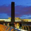 Millennium bridge lit up