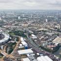 Aerial view of East London